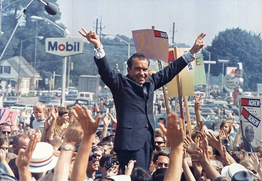 Richard Nixon počas volebnej kampane v roku 1968