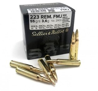 Náboje FMJ Sellier&Bellot® / 223 Rem. / 3,6 g - 55 grs / 100 ks