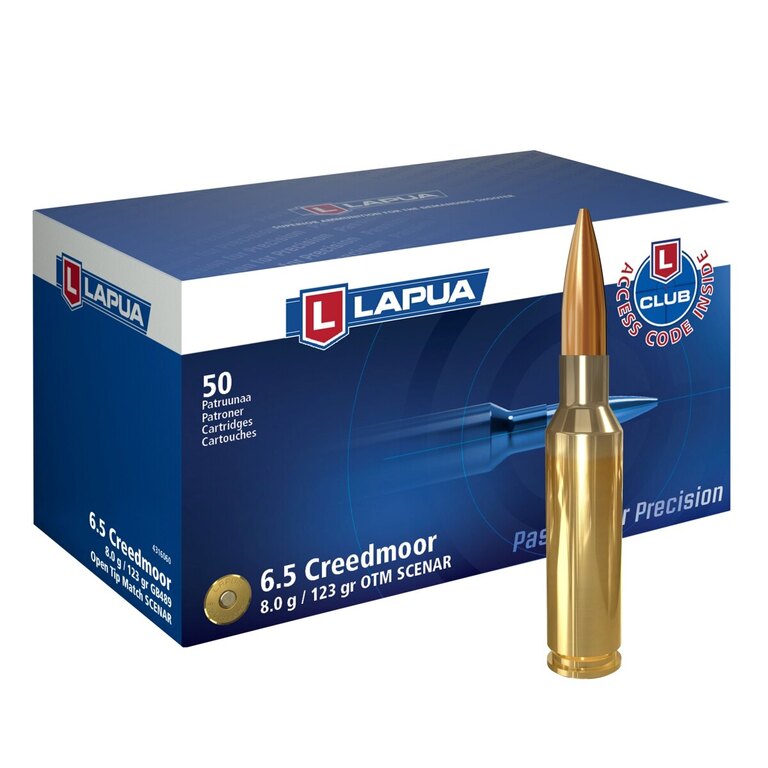 Náboje OTM Scenar Lapua® / 6.5 Creedmoor / 123 grs / 50 ks