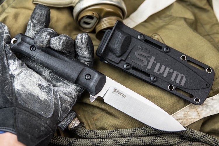 Nôž s pevnou čepeľou Kizlyar SUPREME® Sturm CPM 4V - čierny