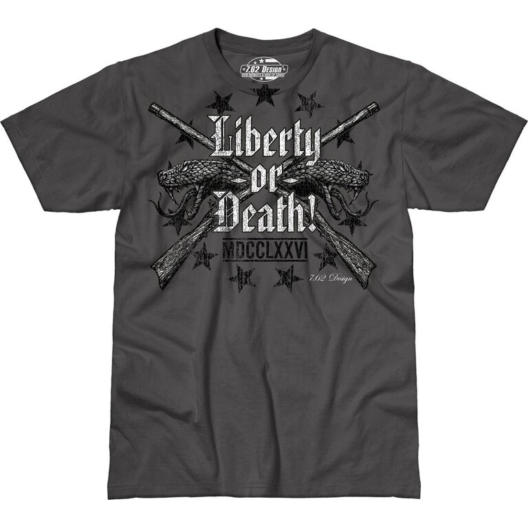 Pánske tričko 7.62 Design® Liberty or Death - sivé