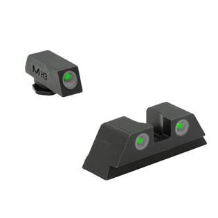 Tríciové mieridlá Tru-Dot® Fixed Pistol Set Meprolight® / zelená muška, zelené plexi